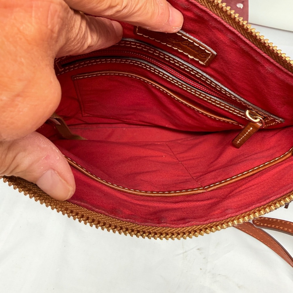 Dooney & Bourke Handbag Bundle Navy Suede Burgundy Leather Monogram Canvas 3pc - Picture 12 of 16